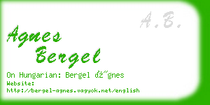 agnes bergel business card